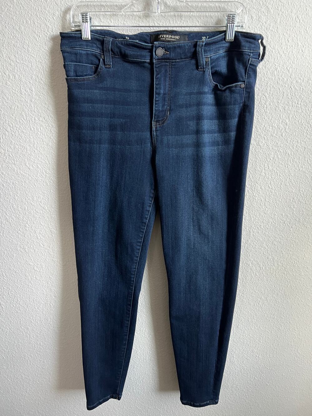 Liverpool the Ankle Skinny High Rise Dark Wash Stretch Jeans Women's 32/14